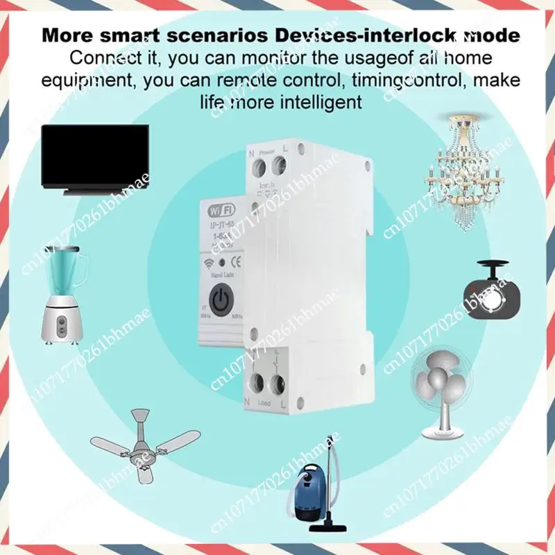

-A21Z Tuya Smart Circuit Breaker With Reclosing Timer Energy Meter KWH Monitor Overload Protect For Alexa