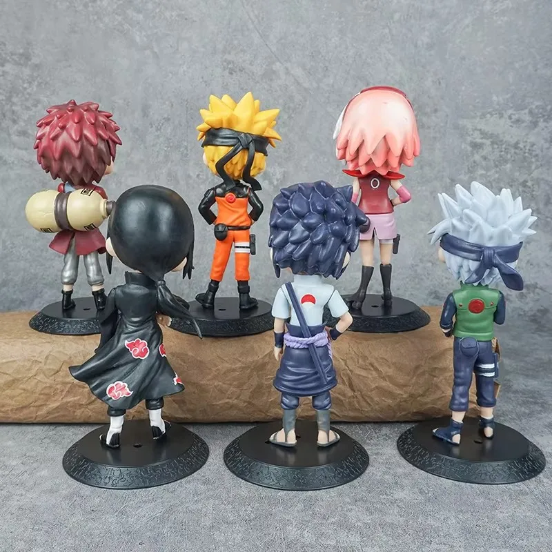 Anime Naruto Sasuke Itachi Kakashi Anime Actiefiguurmodel Geschenken Verzamelbare Beeldjes Voor Kinderen 15.5Cm 6 Stuks In Een Set