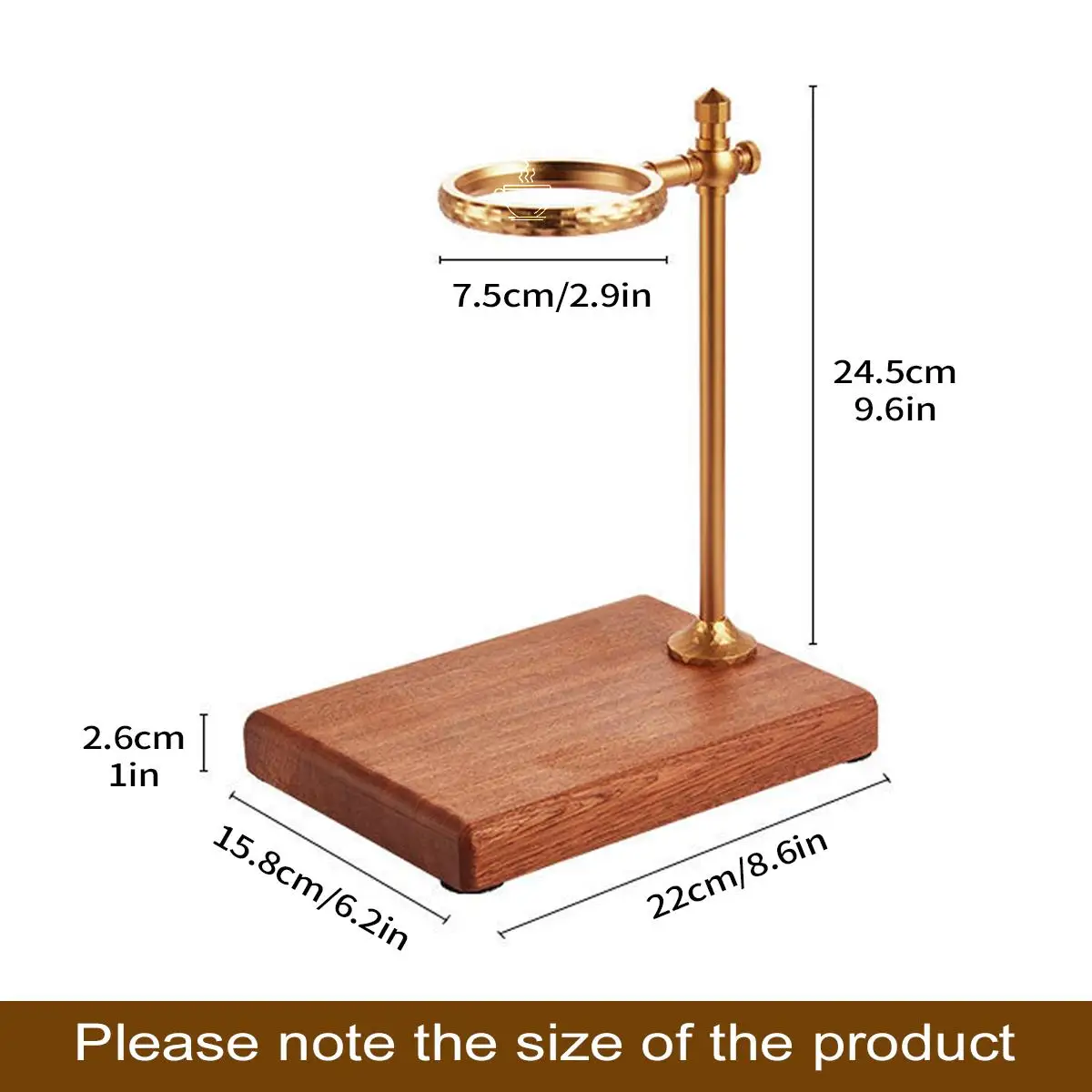Aluminum Alloy Hand Brewing Coffee Stand, Adjustable Height, With Solid Wood Base, Drip Tea Stand, Suitable For Manual Brewing