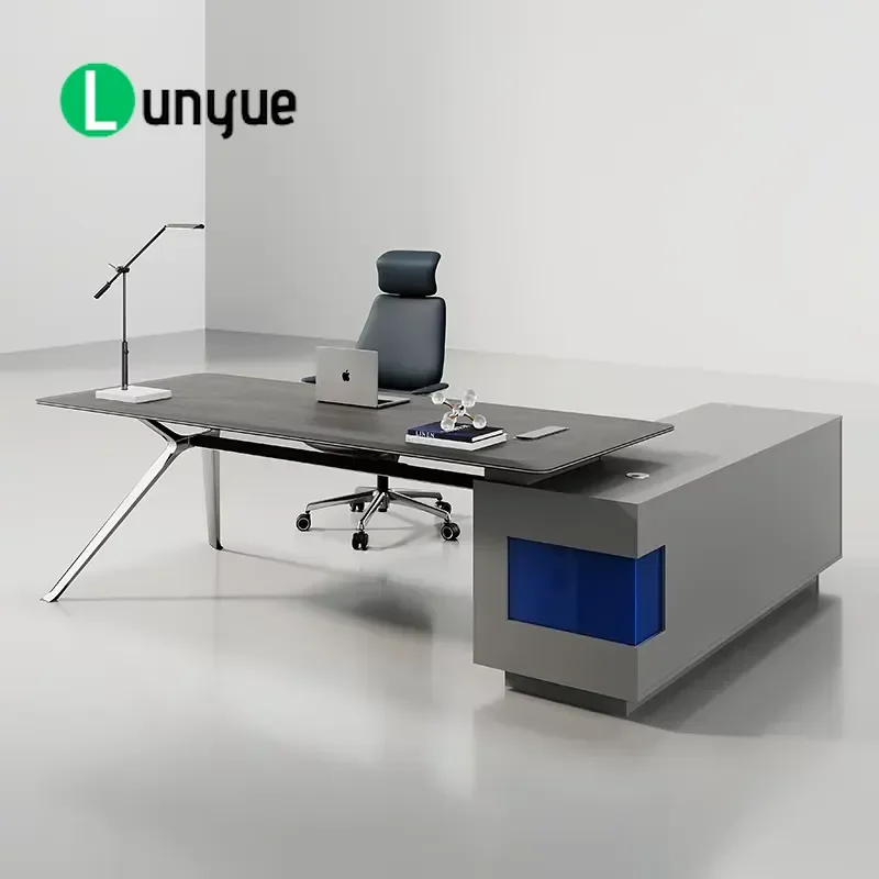 Modern Luxury Modular Executive Desk Eco Friendly Durable Office Furniture with Slow Close Drawer