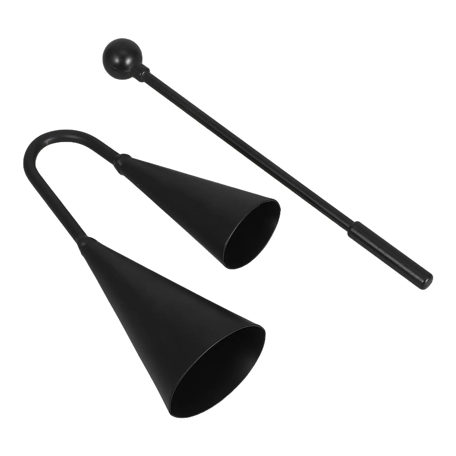 Double Ended Cowbell Handheld Metal Percussion Instrument with Striker for Kids Rhythm Music Education