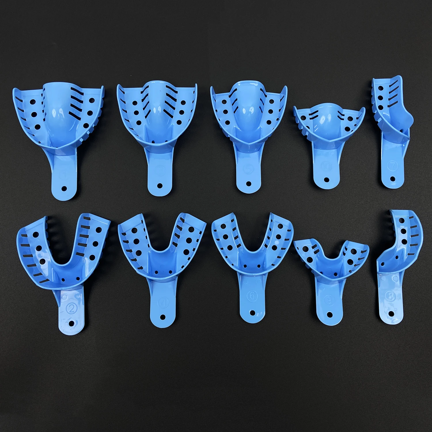 10pcs/Set JOLANT Disposable Plastic Dental Impression Trays Adult Cant Be Sterilized By Heating