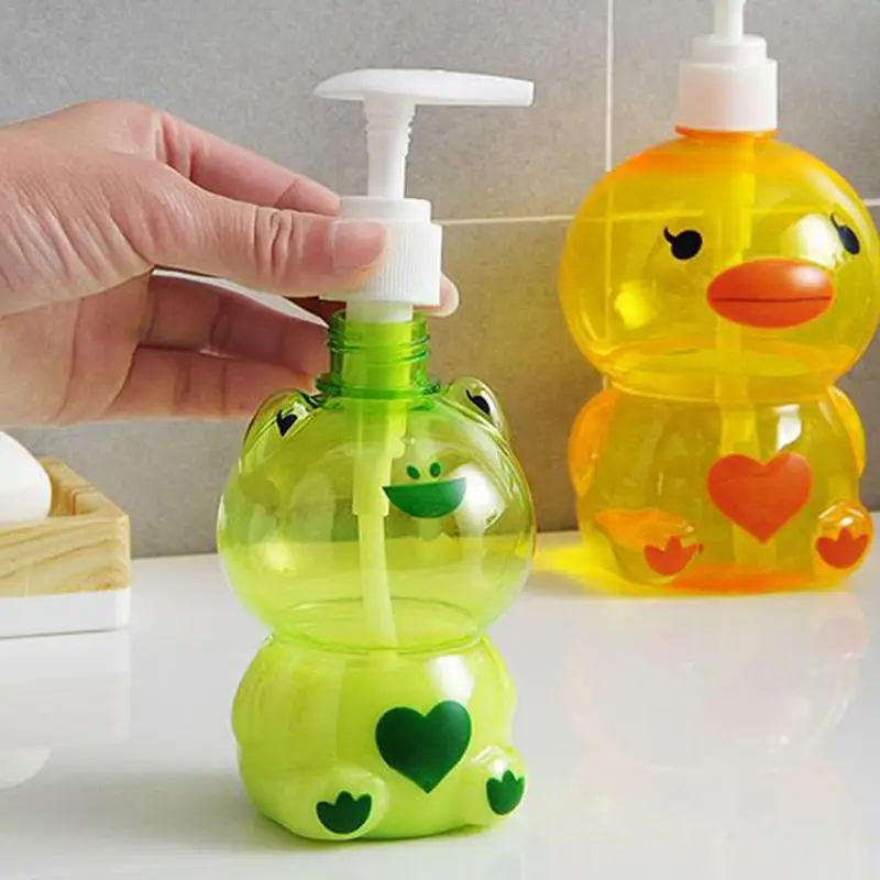 Cute Animal Soap Dispenser Frog Duck Shape Cartoon Empty Pump Bottle Dispenser Refillable Pump Bottle  for Body Wash Moisturizer