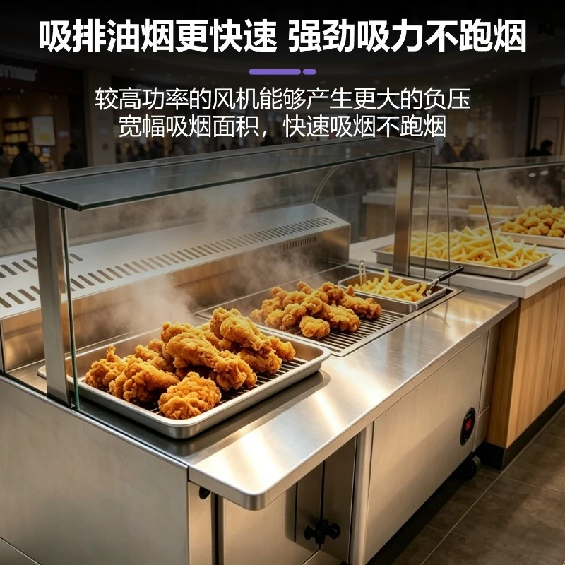 Circulation without pipes, shopping mall Nakajima atrium transparent glass fryer oil fume purification truck c