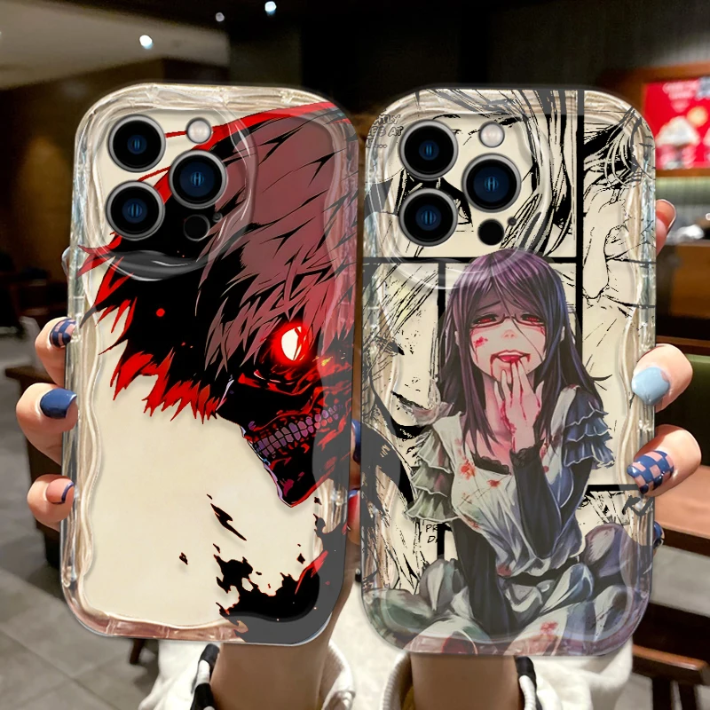 Anime Tokyo Ghoul Cover For Apple iPhone 15 14 13 12 11 Pro X XR XS Max Plus 8 7 Plus SE Wave Oil Phone Case