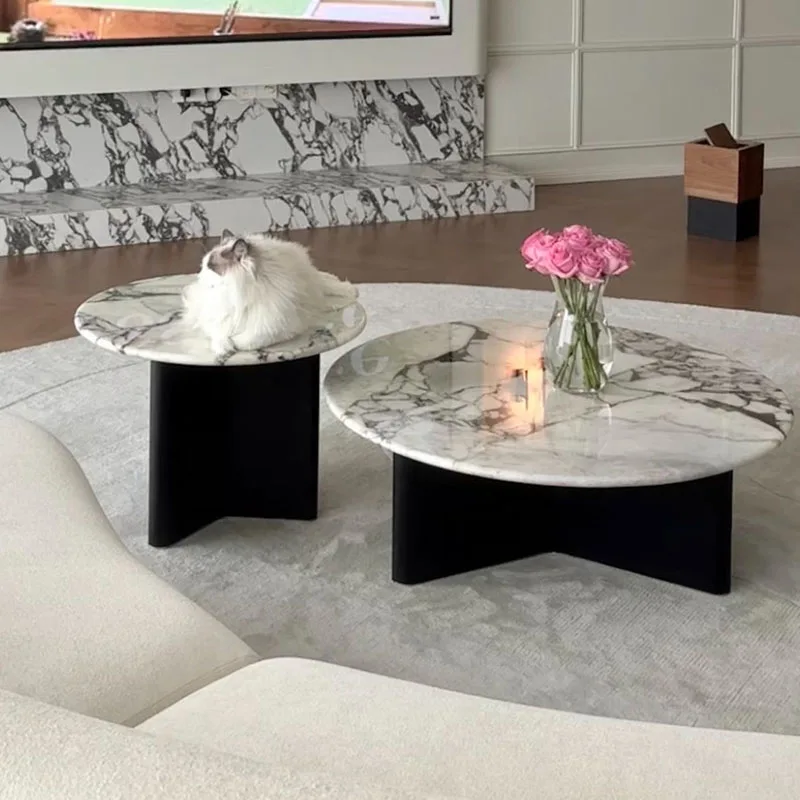 

Italian Aesthetic Coffee Table Minimalist Bedroom Unique Nordic Luxury Side Table Round Designer Couchtisch Salon Furniture