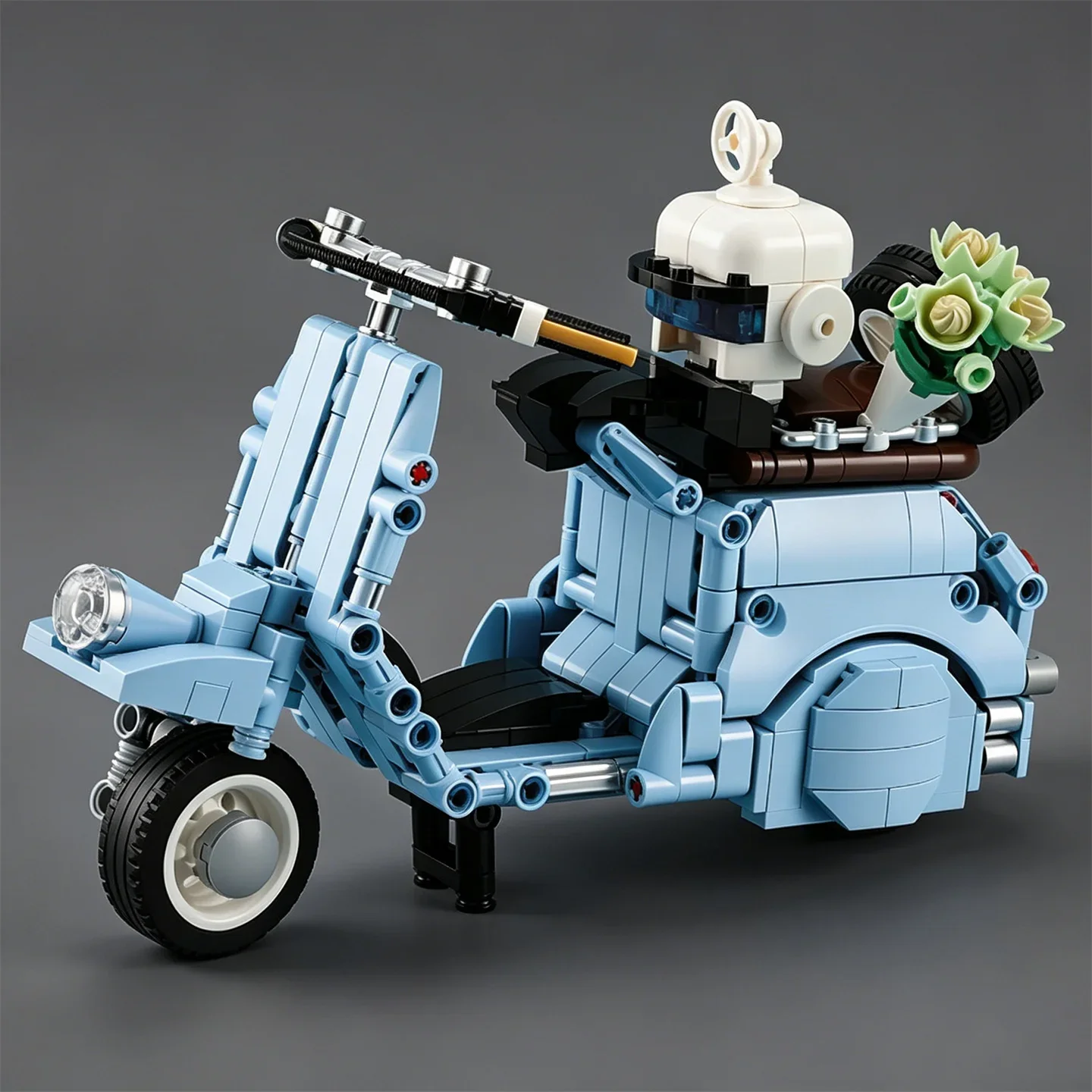 City Series Seaside Ride: Overseas Chinese Homeland Motorcycle Building Blocks, Mini Scooter, Motorcycle Model, Toy