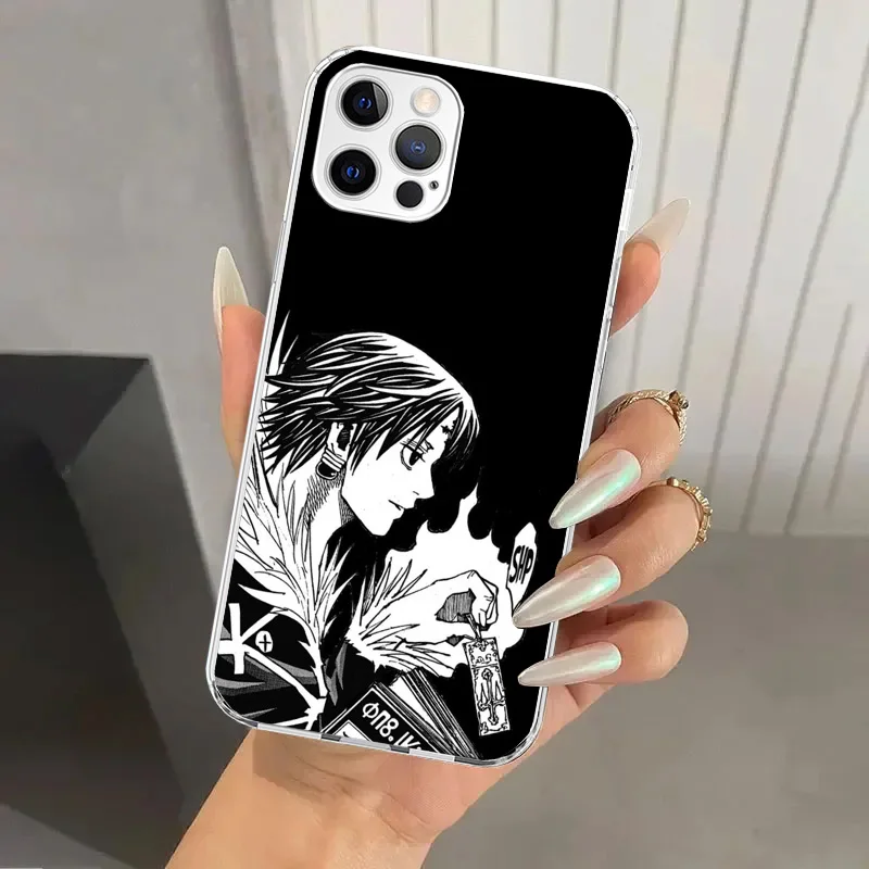 Black White Hunter HXH Phone Case for Iphone 16 15 14 13 12 Mini 11 Pro Max 16E X XS XR 7 Plus 8 SE 2020 Soft Funda Print Shell view 3