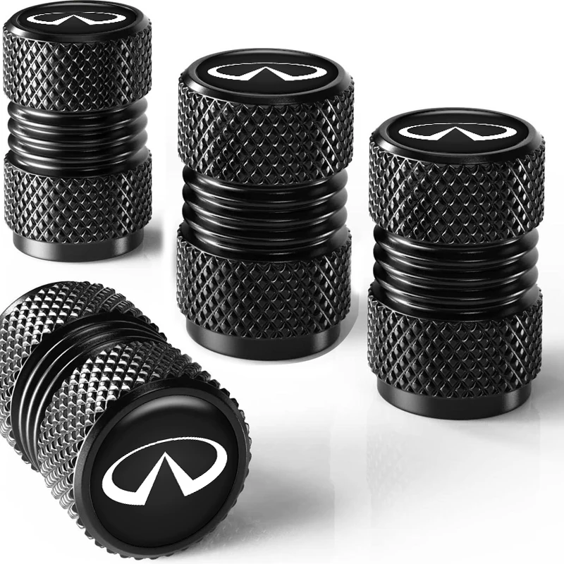 Lot de 4 capuchons de valve de pneu de voiture étanches à l'air et à l'eau pour INFINITI EX25 FX35 Q30 Q50 FX37 QX55 QX70 FX45 FX50 G25 G37 JX35