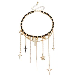 New fashion trend accessories Tassel love cross butterfly collarbone chain necklace for women Festivals gift