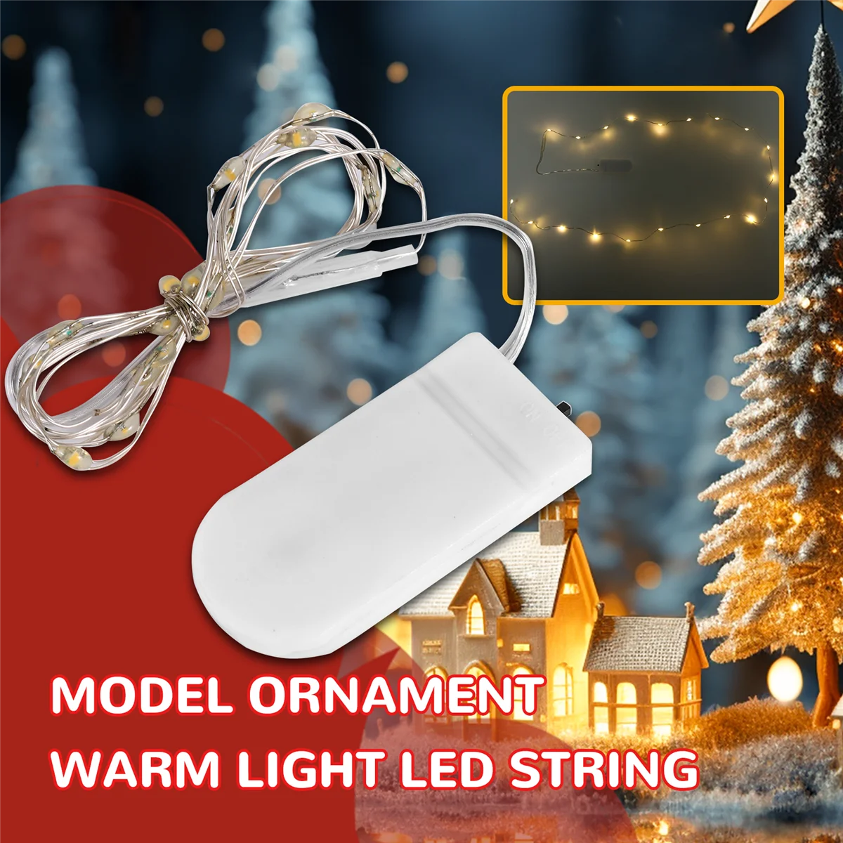 ONNL 1/12 Dollhouse Miniature Led String Lights Dollhouse Christmas Tree Decor for Festival Xmas Accessories Decoration