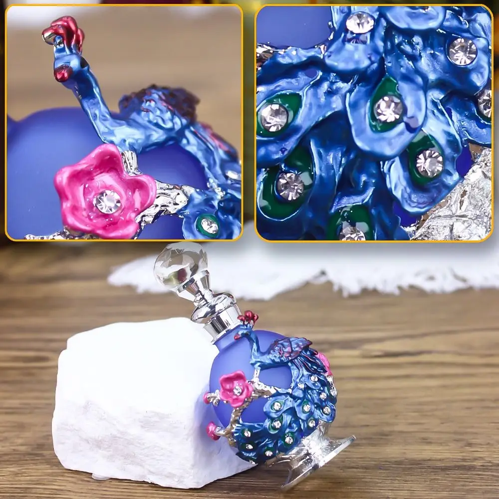 15ML/25ML Essential Oil Dropper Bottle Dubai Style 3D Peacock Empty Bottle Flower Branch Pattern Middle East Dispenser