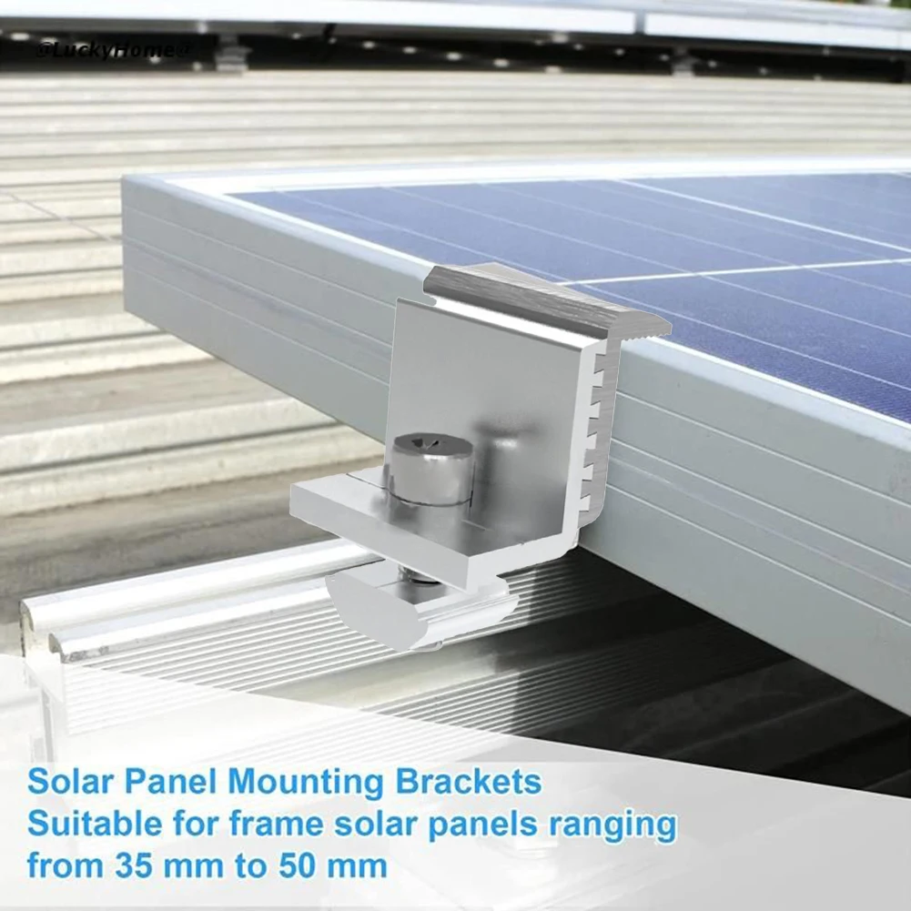 

Solar Panel Module Bracket Roof Clamp Holder Adjustable For 30-50mm Solar Power Supplies Trapezoidal Bracket Rails Clamp Tools