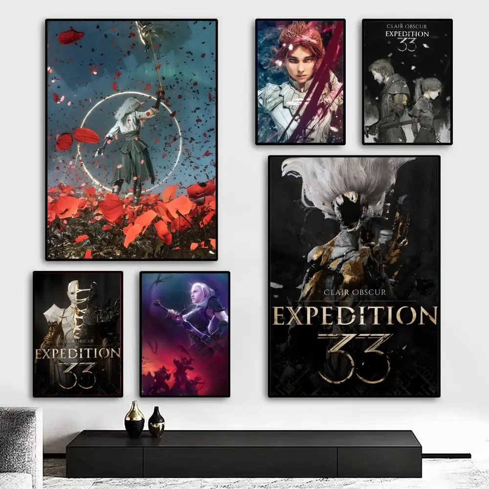 C-clair O-obscur E-expedition 33 Game Poster Art print wall decor ideal for living room, bedroom, bar, parlor, and home gifting