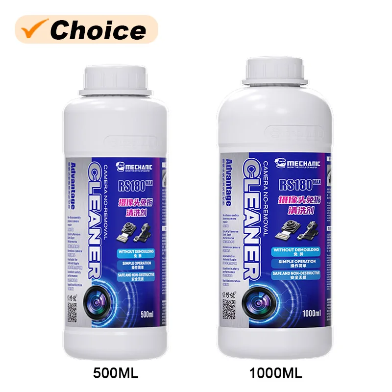 MECHANIC RS180 Max 500/1000ML Non-removal Camera Cleaner for Phone Laptop Tablet Dark Spots Watermarks Quickly Removal Tool