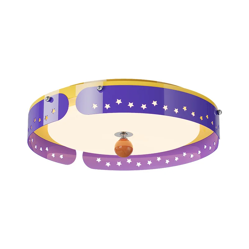 Eye protection color girl boy bedroom creative room Nordic modern cartoon round ceiling lamp