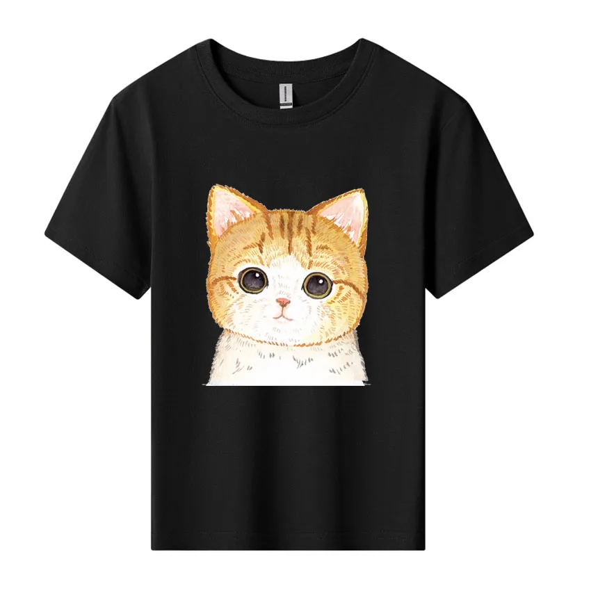 Fashion Children's Clothing Boys Girls T-Shirt kids clothes Cartoon Tops Short Sleeve Kids Clothing Cute Cat Print Cotton Tee