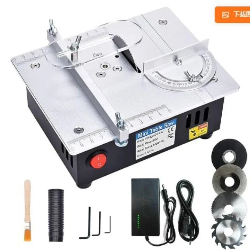 Miniature desktop small table saw DIY woodworking acrylic pvc chainsaw precision model saw function small cutting machine