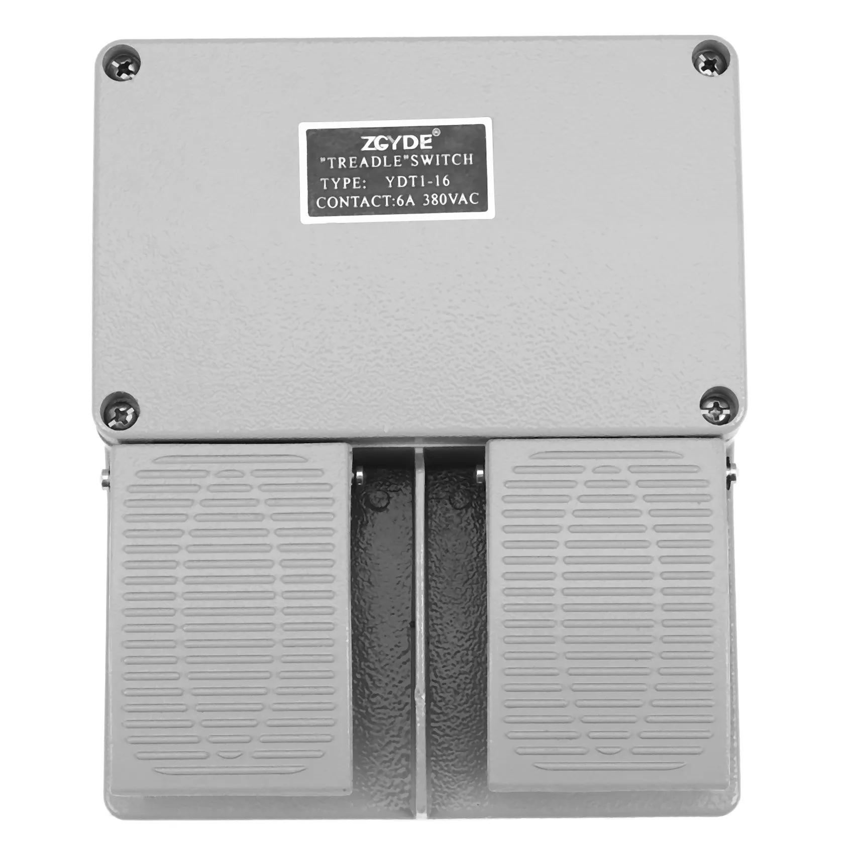 Stock Quantity Foot Switch YDT1-16 Aluminum Shell Gray Double Pedal Switch Machine Tool Accessories Switch