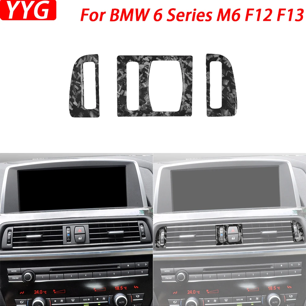 For BMW 6 Series M6 F12 F13 F06 2011-2018 M Sport Forged Carbon Fiber Air Outlet Knob Panel Trim Cover Car Accessories Sticker