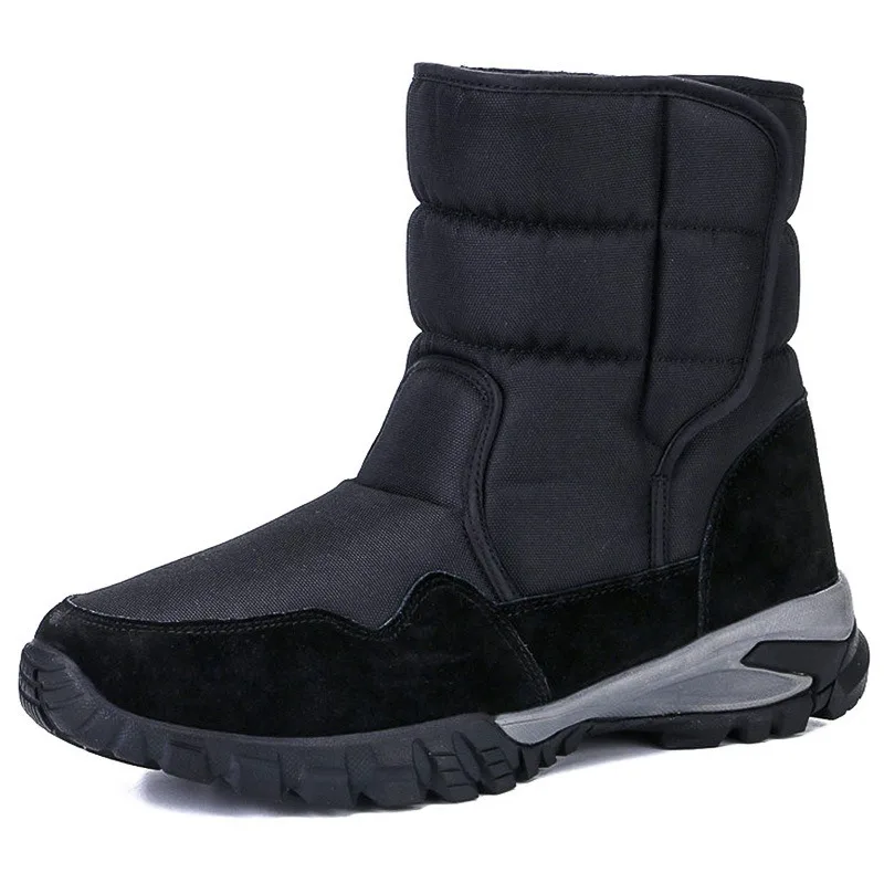 

2025 plus size snow boots for outdoor winter men with thick velvet and anti slip snow boots for casual hard surfaces