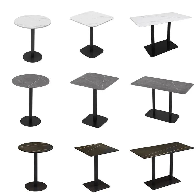 

Hot Sales Wholesale Hot-selling Industrial-style Marble Restaurant Tables Chair Hotel Furniture Fast Dining Coffee Tables Metal
