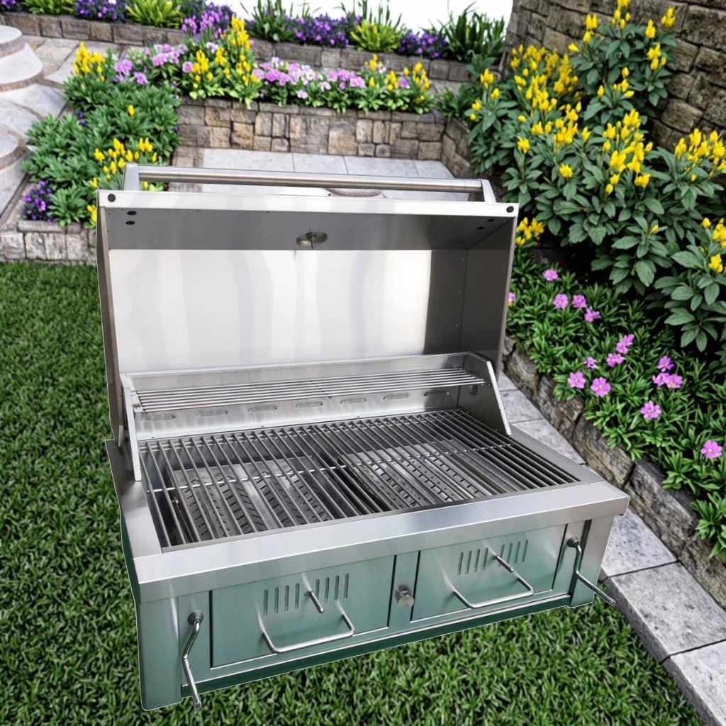 High Quality Outdoor Garden Built Charcoal Bbq Grill Smokeless Grill Adjustable Machine Foldable Stainless Steel Bbq Grill