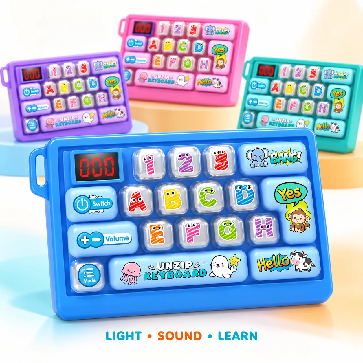26‑Key Cute Fidget Stress Relief Keyboard Keychain, Creative Small Happiness Pendant Toy for Kids Students Birthday Gifts