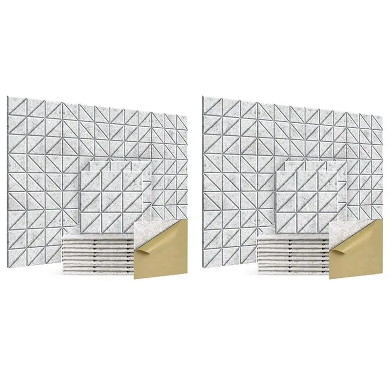 

Самоклеящиеся акустические панели AEF6, 24 шт., 12x12x0,4 дюйма, звукопоглощающие панели, декоративные звукоизоляционные стеновые панели C