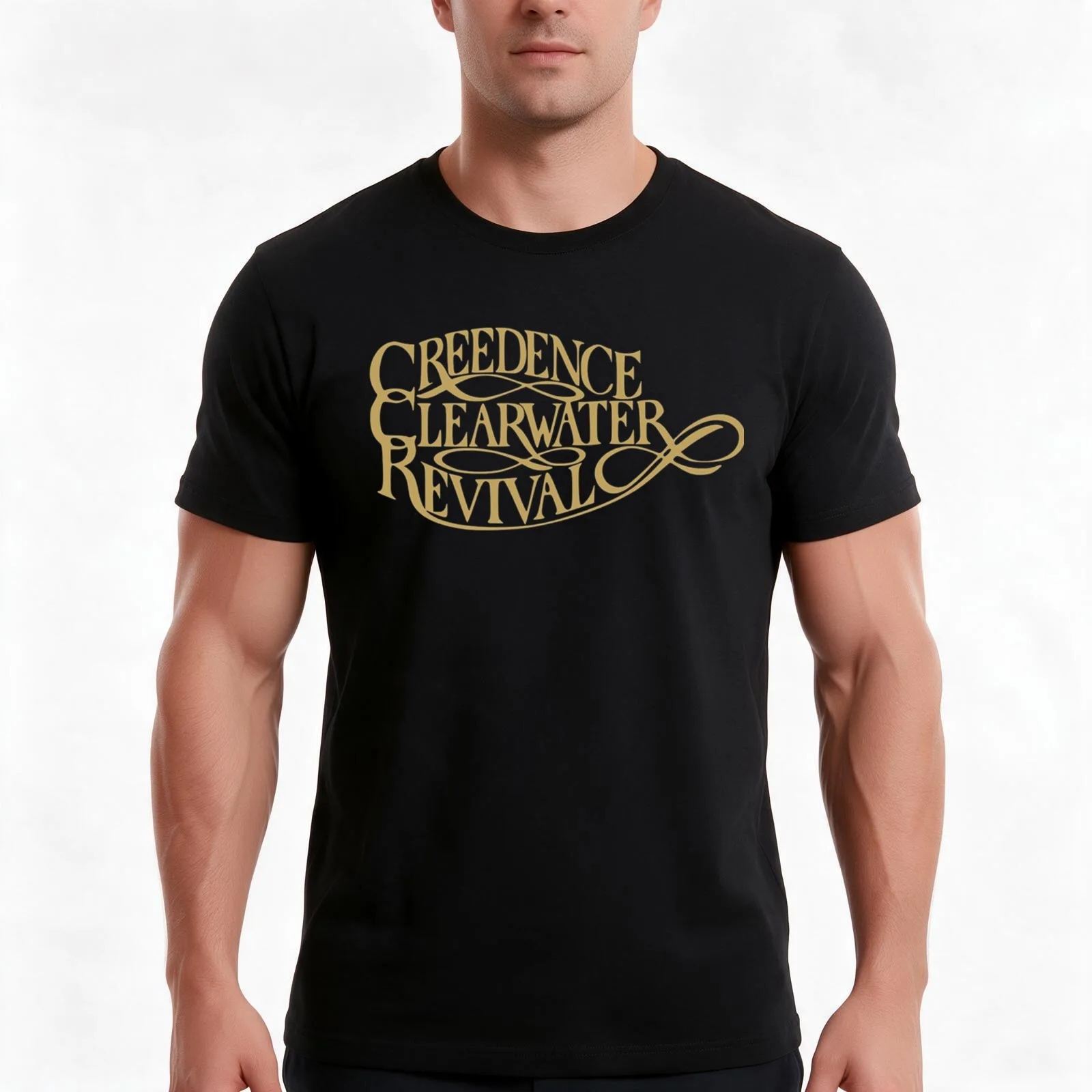 Creedence Clearwater Revival T-Shirt, Summer Casual Cotton Tee, Oversized Streetwear Tops, Vintage Graphic Print, 100% Cotton