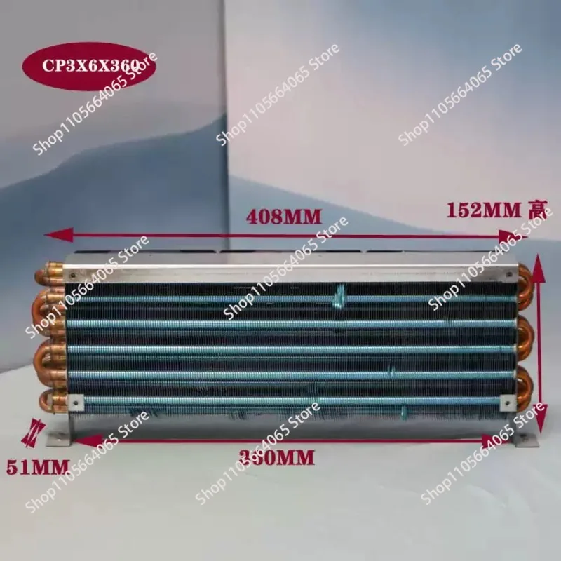 3 X6x360 Refrigerator Condenser Air Show Cake Cabinet Refrigeration Freezer Copper Aluminum Fin Cooling Evaporator