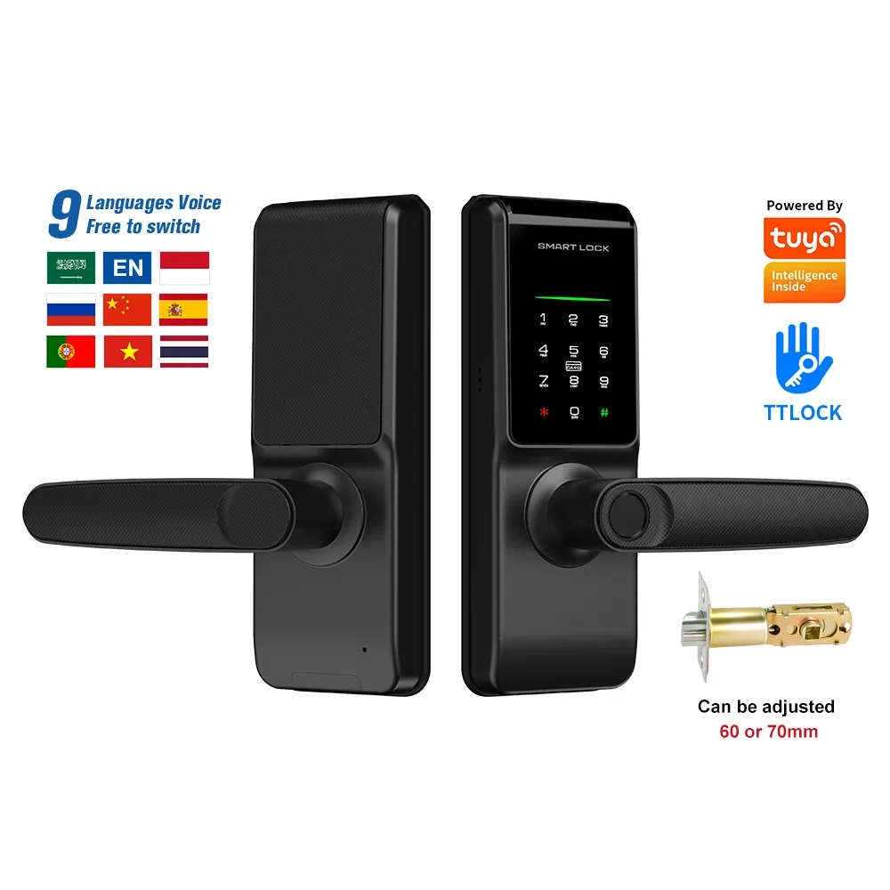 

Security Single Bolt Electric Deadbolt RFID Intelligent Smart Lock Cerradura Inteligente Tuya APP Wooden BLE TTLock Door Lock