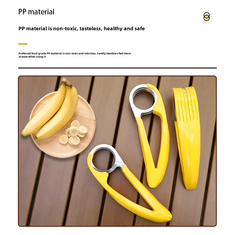 Stainless steel banana slicer banana fruit divider ham sausage cutting fruit knife artifact banana cutting tool