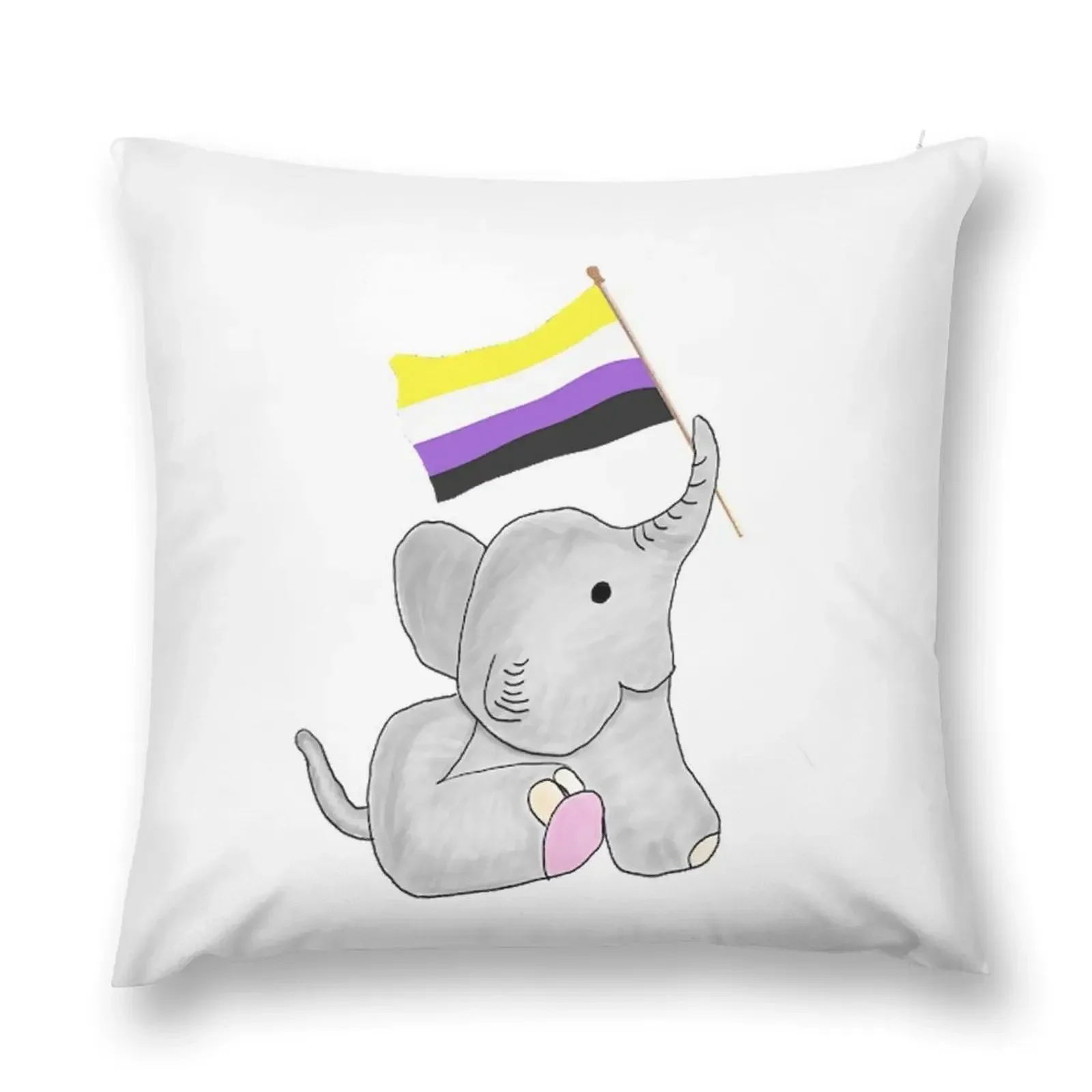 

Nonbinary Pride Elephant Throw Pillow Sofa Cushions Covers Decorative Cushions For Luxury Sofa pillow