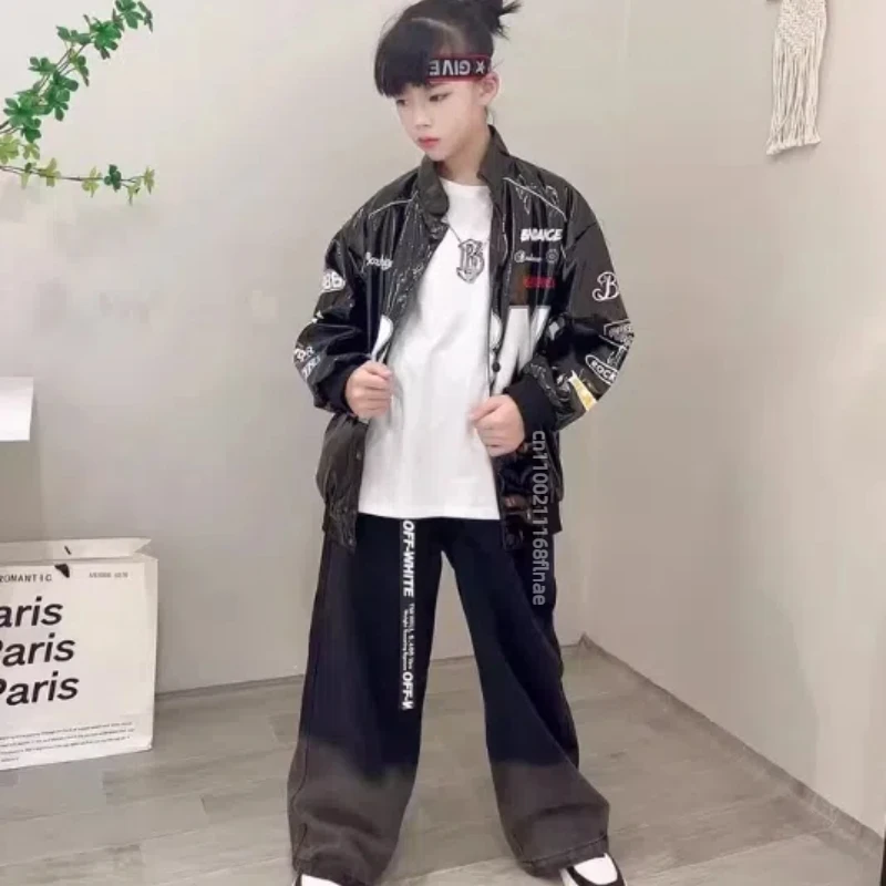Ensemble de danse de rue pour enfants, veste de marque tendance pour enfants, défilé de mode personnalisé pour filles, robe de spectacle Hip Hop pour garçons