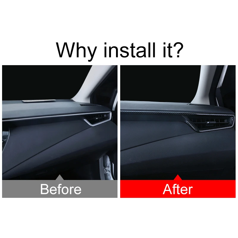 For Toyota Corolla E210 2019 2020 2021 2022 2023 2024 2025 Hybrid ABS Car Dashboard Central Control Trim Strip Sticker Cover