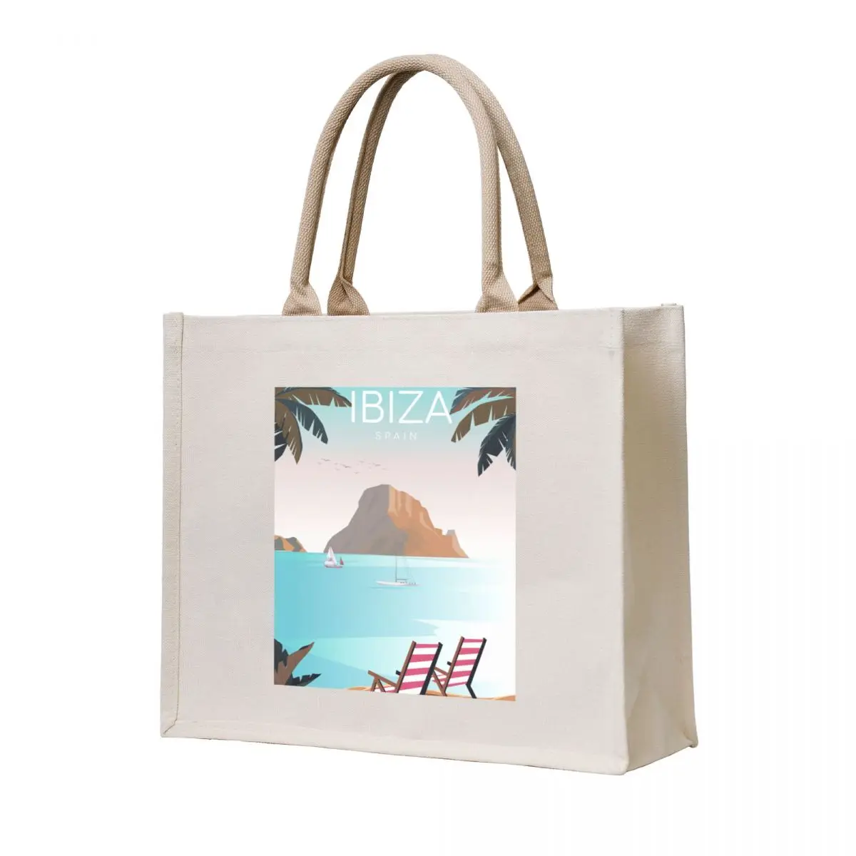 

Ibiza travel poster Tote Bag cute pouch bag personalized tote bag bags luxury women Women's handbag