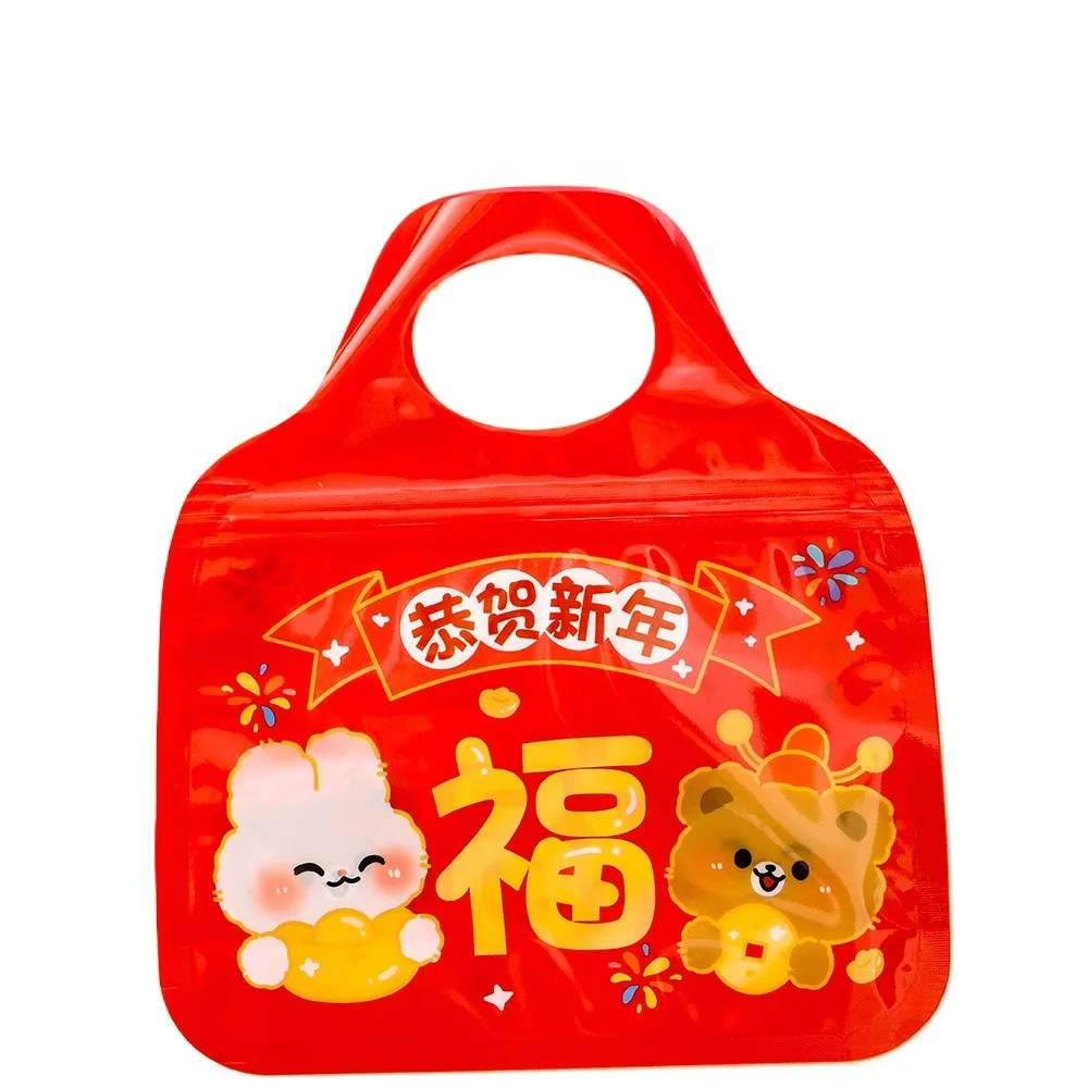 Fashion Multifunction Snack Tote Bag Large Capacity Cartoon Pattern Storage Bag Packaging Bag Spring Festival Gift Packaging