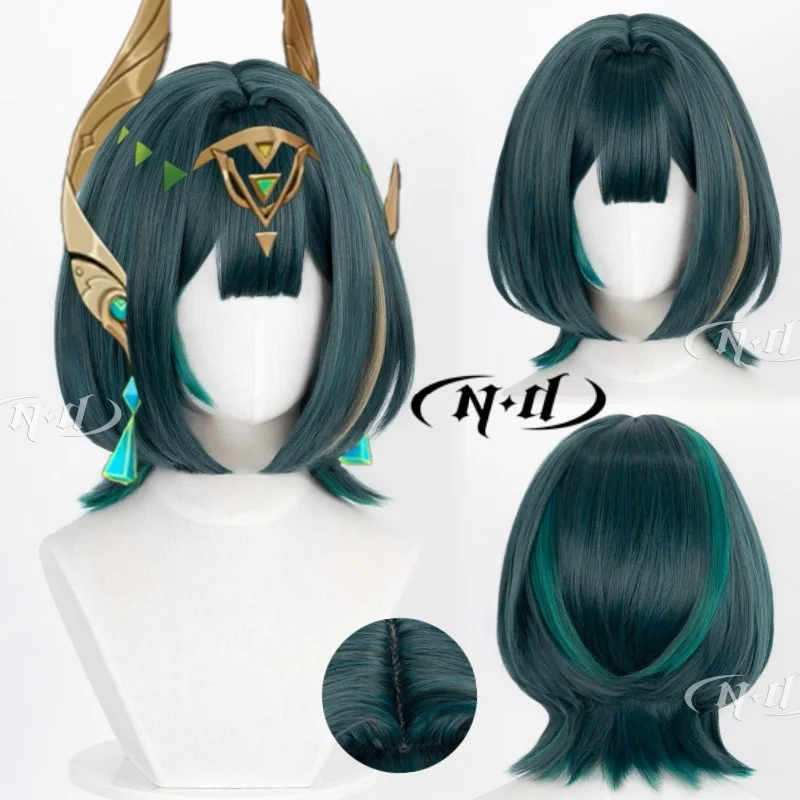 ND Brand Nefer Genshin Impact Cosplay Wigs Hair Hairpiece for Comic-con Cosplayer Halloween Costume Party Theme Heat-Resistant