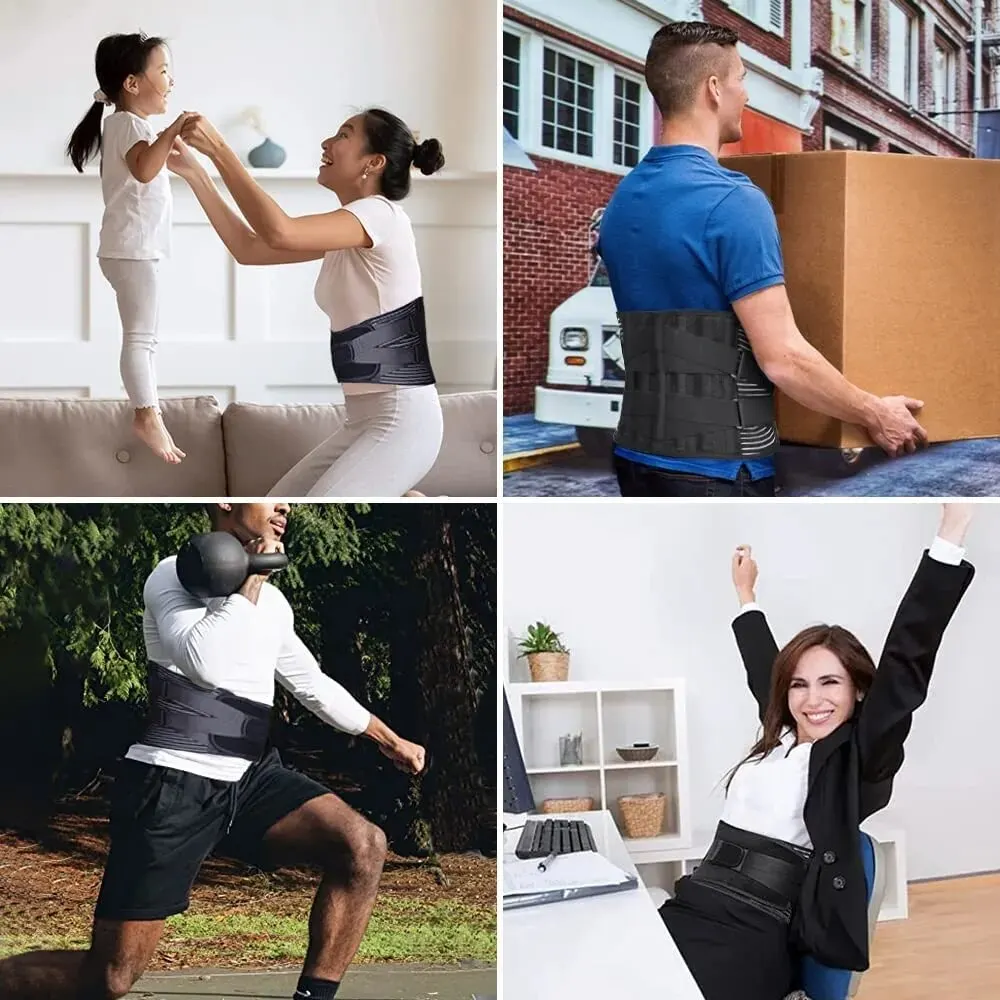 Verstellbarer Lendenwirbelstützgürtel, doppelter Rückzug, Taille, orthopädisches Korsett, Wirbelsäulen-Dekompression, Linderung von Rückenschmerzen, Straffen Sie den Bauch – Detail 10