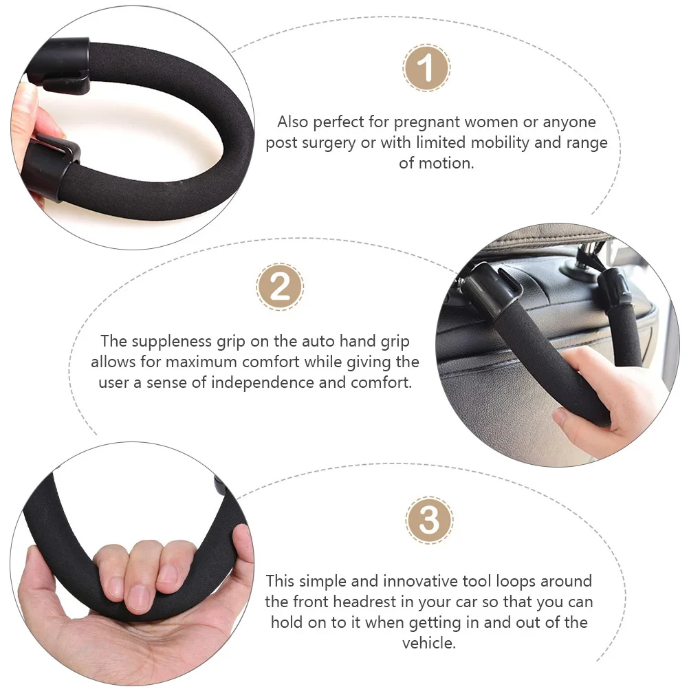 

Universal Car Front Headrest Grab Handle Comfortable Grip Passenger Seat Armrest Safety Back Headrest Handle Support for Kids