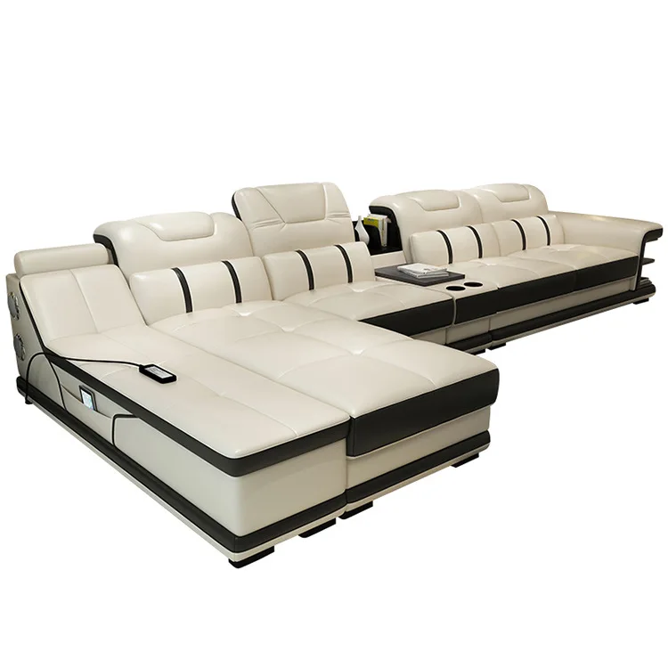 leather sofa, first-layer cowhide combination, living room, princess, corner, multi-function, rechargeable massage space