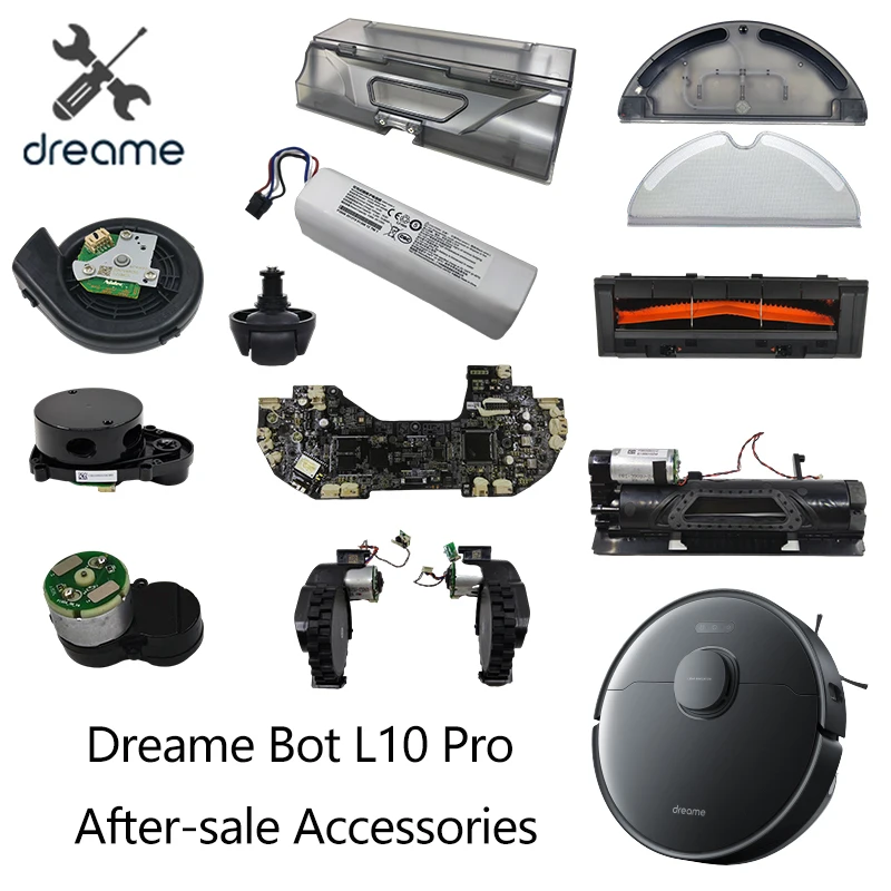 Original Dreame Bot L10 Pro Robot Vacuum Cleaner Spare Parts Wheel Mainboard  LDS Lidar Sensor Motor Accessories