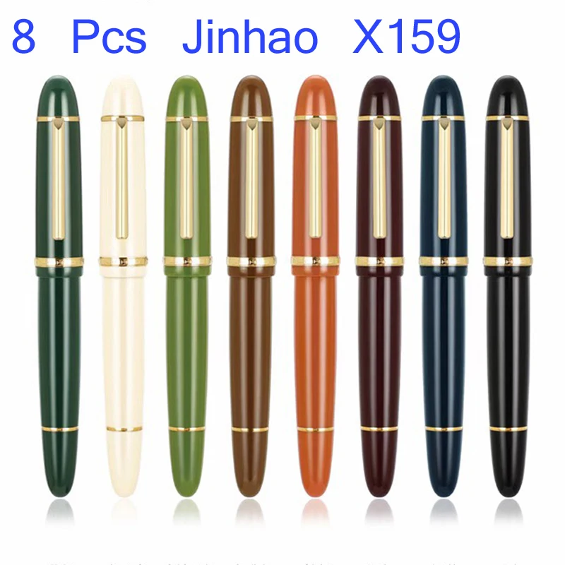 

Перьевая ручка Jinhao X159 с золотым зажимом 8 X # 8, очень тонкий и тонкий наконечник, акриловый подарочный набор большого размера для офиса и школы, оптовая продажа