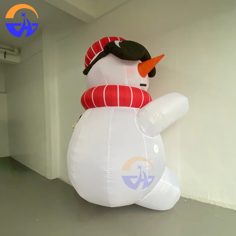 Boneco de neve inflável de desenho animado com óculos para o Natal - Adereço de publicidade e decoração de eventos ao ar livre