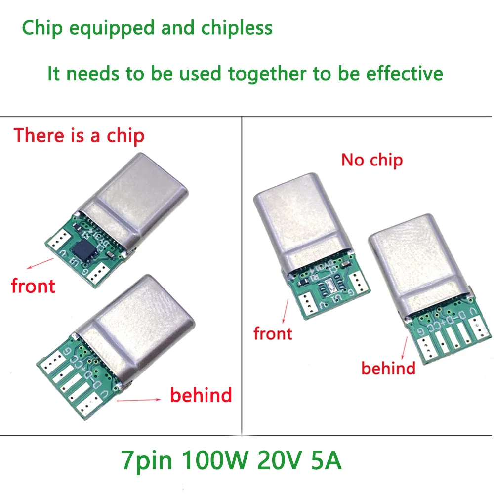 7-pinowe złącze wtykowe męskie USB 3.1 TYPE-C Części do lutowania linii danych Do notebooka PD 100W 20V 5A Prądowy kabel do ładowania dużej mocy