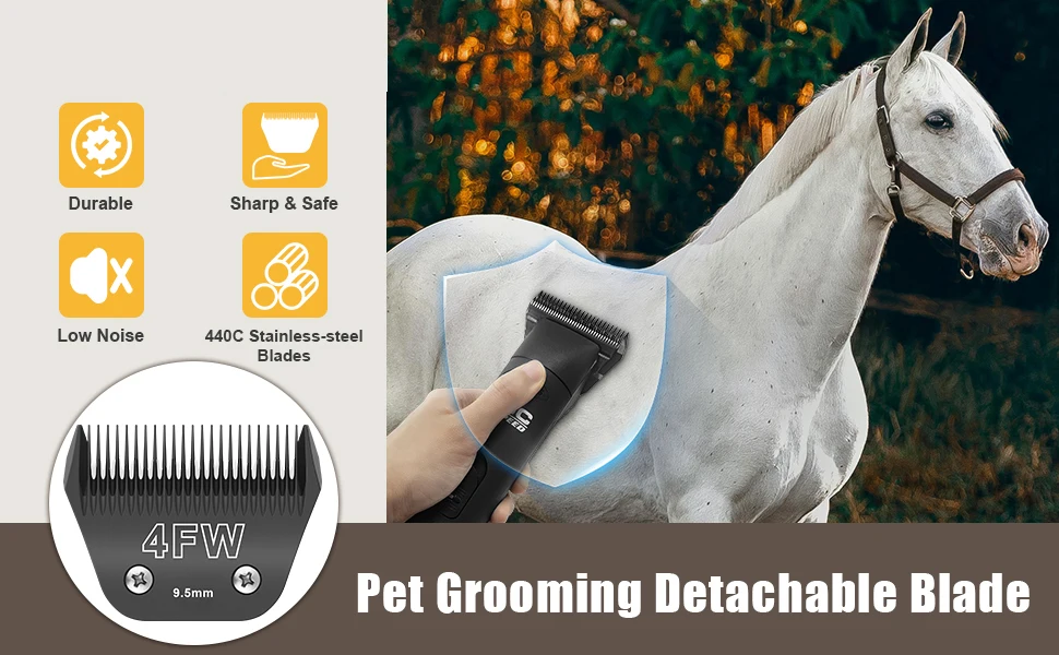 Breitklingen-Hundehaarschneider für Tierpflege, kompatibel mit Andis, Oster A5, Wahl KM10 Tierschermaschine 40W, 30W, 15W, 10W, 7FW, 5FW, 4FW – Detail 1