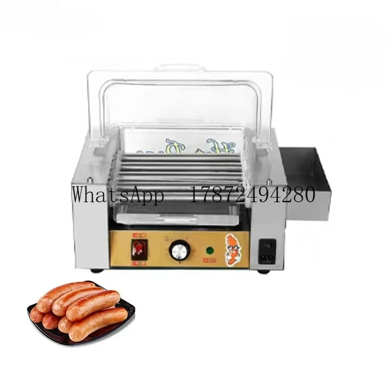 Roasted Sausage Roller Machine Five Roots Commercial Party Sausage Roller BBQ Camping Cooking Hot Dog Grill Machine