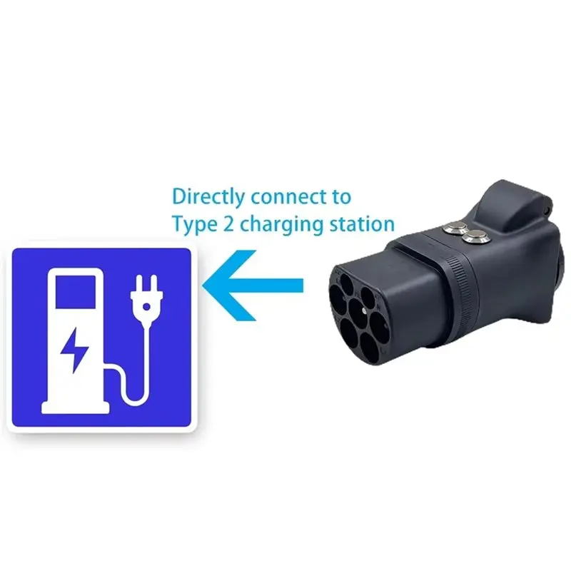 ABTC-With Switch New Portable 220V Type 2 Male Plug To Schuko Socket For EV Charging Adapter For Electric Vehicle Connec