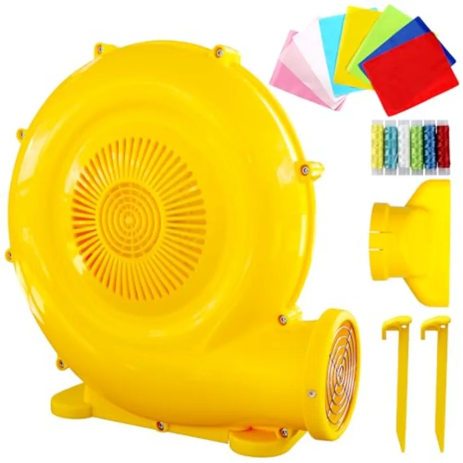 

470W Yellow Air Blower for Inflatable Bounce House Water Slide Jumping Castle Screen Tent Dual Use Yard Leaf Blowing